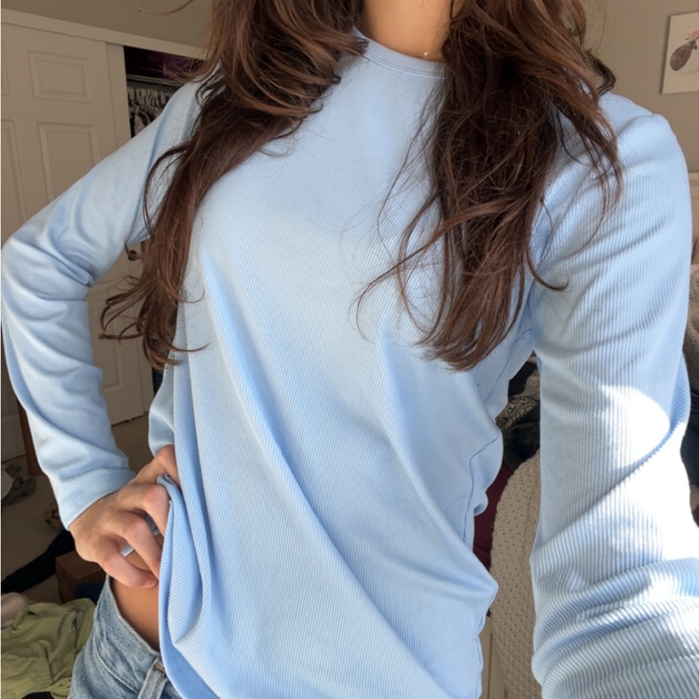 Light Blue Long Sleeve Women's Top
